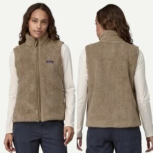 Patagonia Women's Los Gatos Fleece Full Zip Vest In Seabird Grey [Tan] Size S